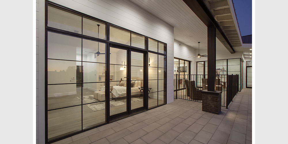 French Door Surrounded in Black Windows - AH903